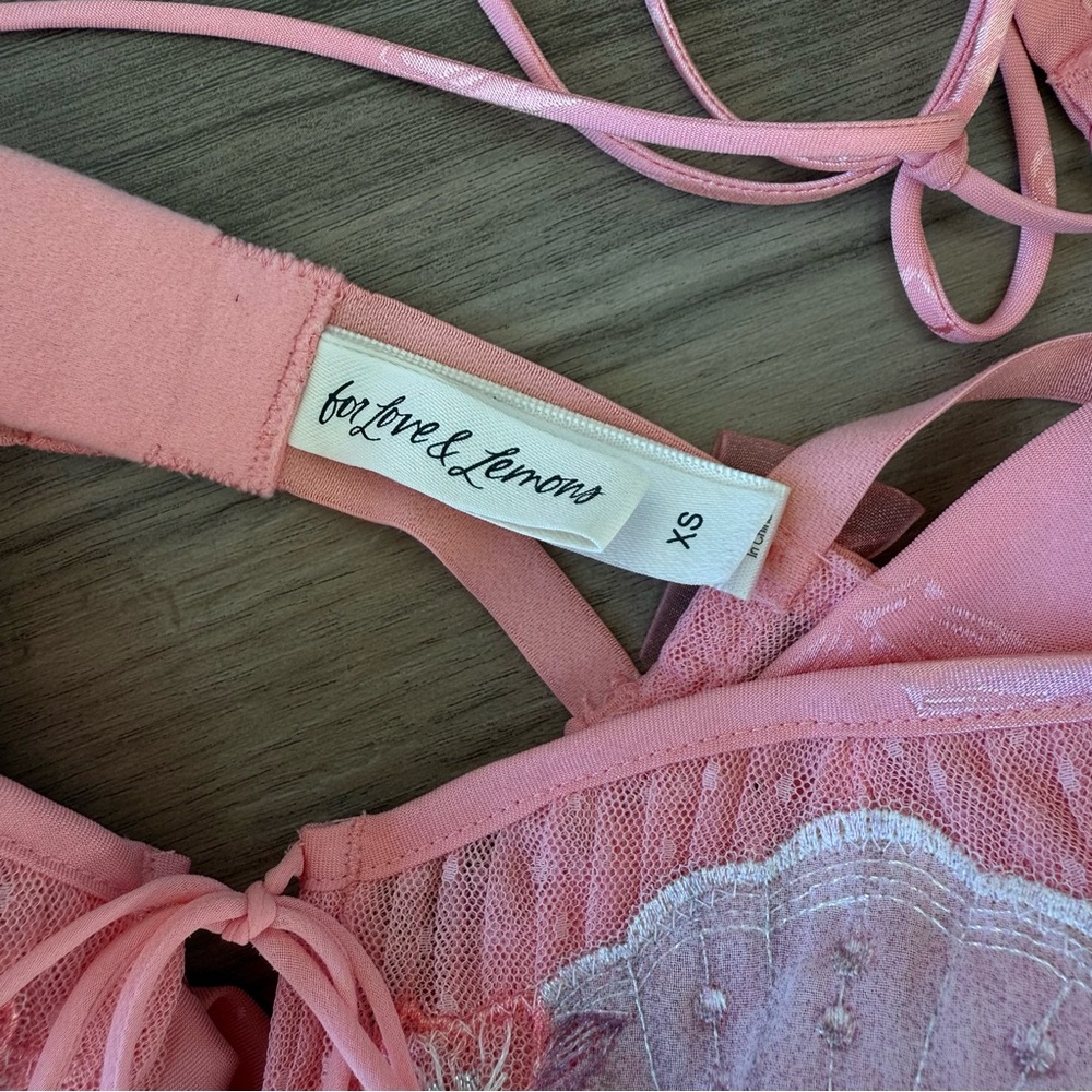 For Love And Lemons Pink Satin Chemise - Picture 5 of 6